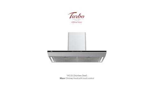 Turbo Italia T411 Series 90cm Slim Chimney Hood with Touch Control - Stainless Steel