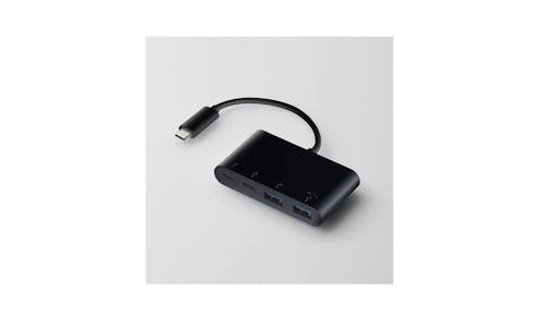 Elecom USB hub with USB Type-C connector (USB PD compatible) - Black