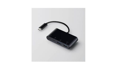 Elecom USB hub with USB Type-C connector (USB PD compatible) - Black