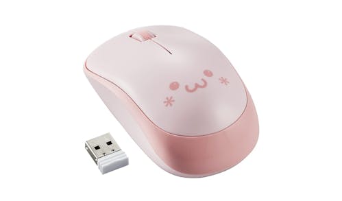 Elecom M-IR07DRS Pink Face 4 2.4GHz Wireless Silent Mouse - Pink