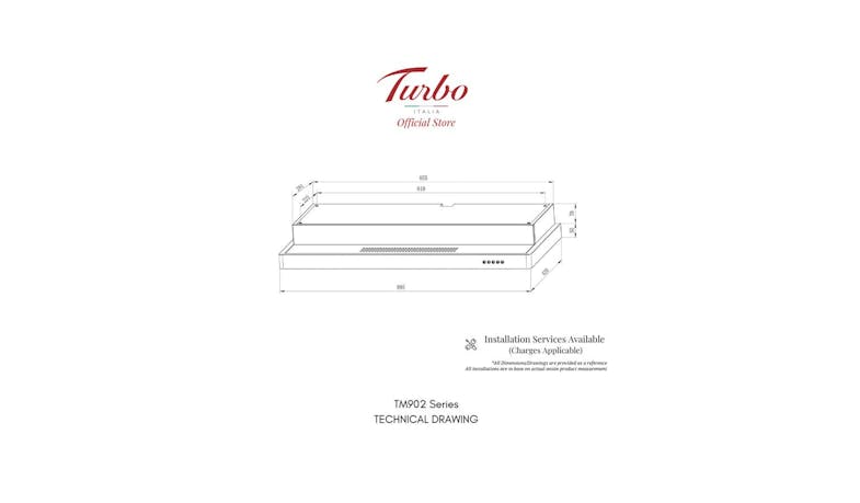 Turbo 90cm Range Hood with Speed Push Button TM902 - Stainless Steel