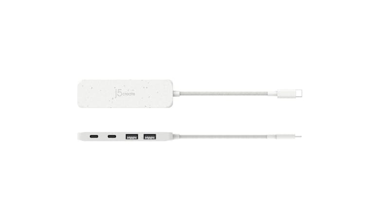 j5 Create Eco-Friendly USB-C to 4-Port Type-C & Type-A Gen 2 Hub - White