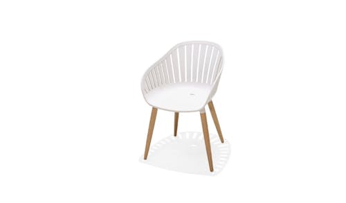 SCLG Home Collection Nassau Outdoor Carver Easy Chair - White
