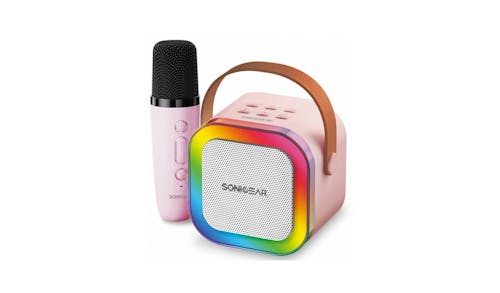 SonicGear IOX K200 Bluetooth 5.1 Home Portable Speaker with Wirekess Mic - Pink