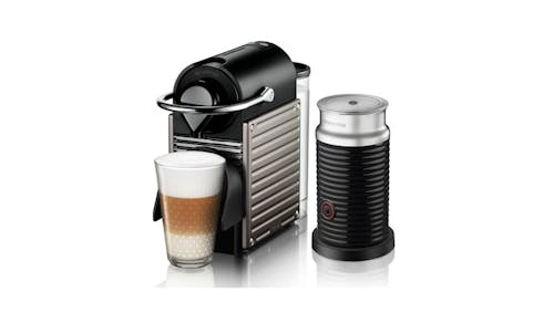 Nespresso Pixie with Aeroccino Coffee Machine - Titan (01)