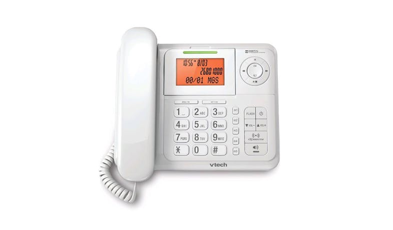VTech CS6147 Digital Cordless/Corded Combo Phone with Answering System - White