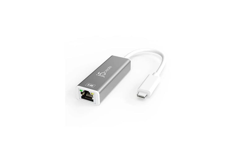 J5 JCE145 USB-C to 2.5G Ethernet Adapter (Front View)