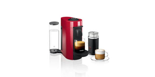 Nespresso VertuoPlus Coffee Machine & Aeroccino3 Milk Frother - Cherry Red (Main)