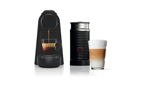 Nespresso Essenza Mini Coffee Machine Piano Black & Aeroccino Bundle - Main