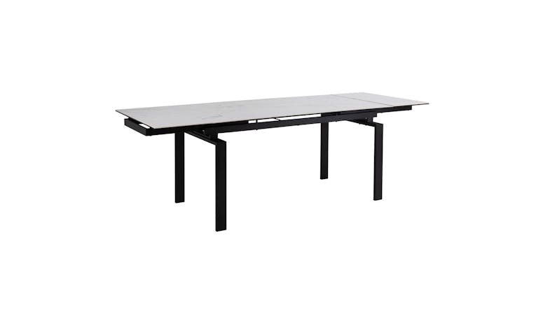 Urban Huddersfield Ceramic Top Extension Dining Table - White (Front View)