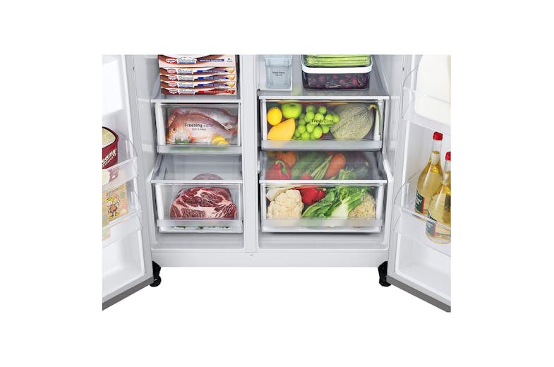 LG 617L Side-by-Side Refrigerator with Smart Inverter Compressor (GS-L6172PZ) (IMG 4)
