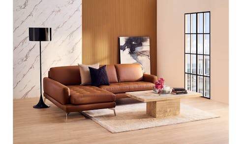 Living 2 Seater Leather Sofa with Chaise