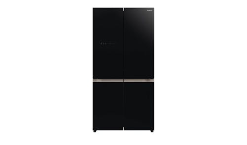 Hitachi French Bottom Freezer Deluxe 645L Refrigerator R-WB700VMS2-GBK - Glass Black