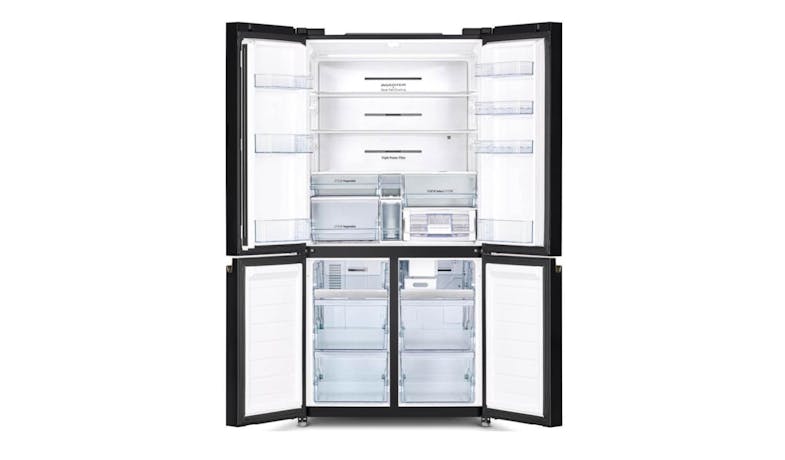 Hitachi 569L French Bottom Freezer Deluxe 4-Door Refrigerator- Glass SIlver R-WB640V0MS-GS
