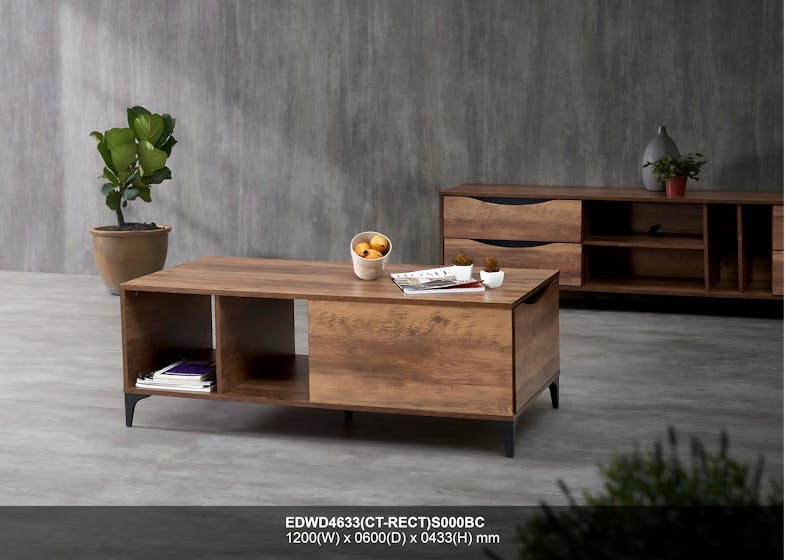 RUME Wooden Rectangle Coffee Table - Brown RUME Wooden Rectangle Coffee Table - Brown