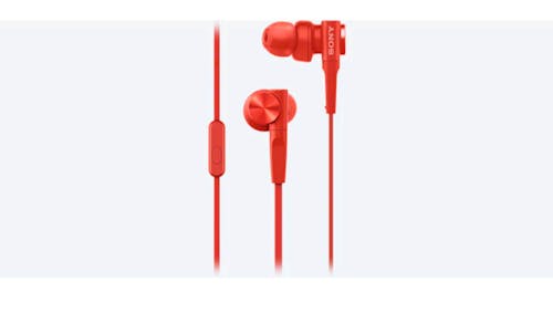 Sony MDR-XB55AP Extra Bass Earphones - Red