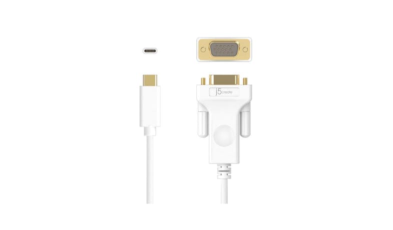 J5 Create USB Type-C to VGA Cable - White - 01 J5 Create USB Type-C to VGA Cable - White - 01