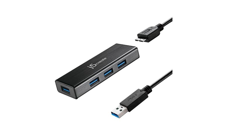 J5 Create JUH340 USB 3.0 4-Port Hub - Black-01 J5 Create JUH340 USB 3.0 4-Port Hub - Black-01