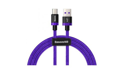 Baseus Type-C 1m 5A Flash Charge USB Cable - Purple-01