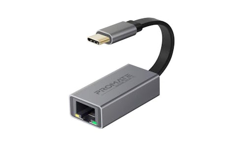 Promate GigaLink-C USB-C to Gigabit Ethernet Adapter - Grey-01