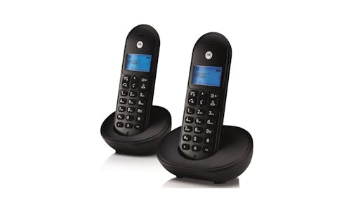 Motorola T102 Twin Pack Digital Cordless Telephone - Black