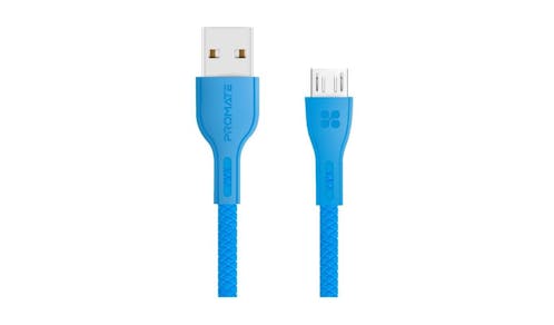 Promate PowerBeam-M High-Quality Anti-Break Micro USB to USB 2.0 Cable - Blue