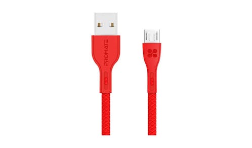Promate PowerBeam-M High-Quality Anti-Break Micro USB to USB 2.0 Cable - Red