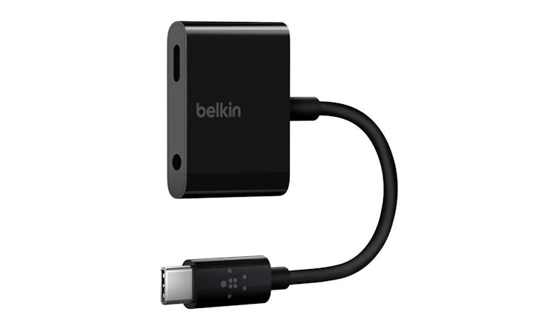 Belkin RockStar 3.5mm Audio + USB-C Charge Adapter - Black Belkin RockStar 3.5mm Audio + USB-C Charge Adapter - Black