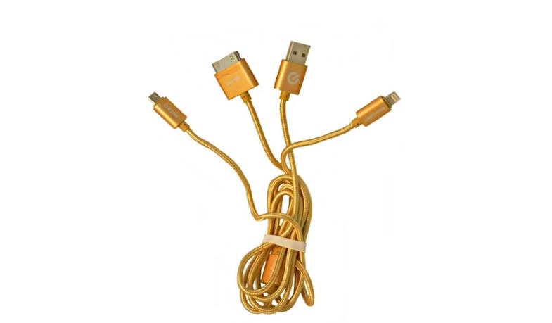 Grenosis GS-ABT01 3 in 1 USB Cable - Gold Grenosis GS-ABT01 3 in 1 USB Cable - Gold