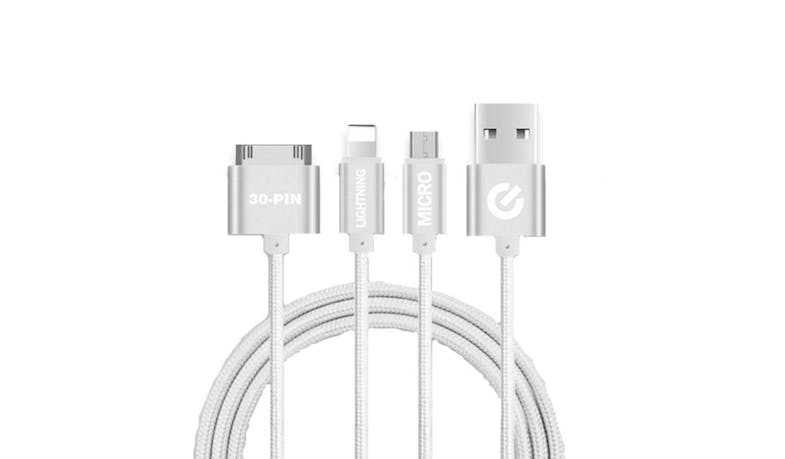 Grenosis GS-ABT01 3 in 1 USB Cable - Silver Grenosis GS-ABT01 3 in 1 USB Cable - Silver