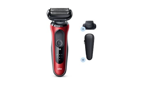 Braun Series 6 60-R1200s Wet & Dry Shaver (Red) with Travel Case (FGB10/104)