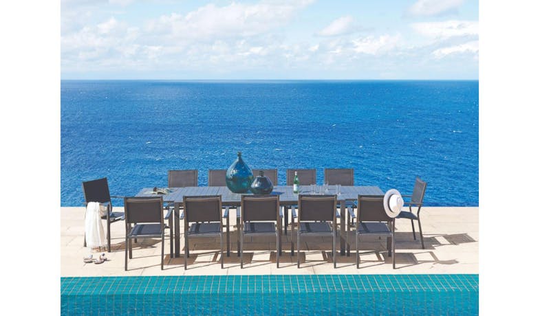 Bonnie Extension 1+12 Outdoor Dining Set - Gun Metal Bonnie Extension 1+12 Outdoor Dining Set - Gun Metal