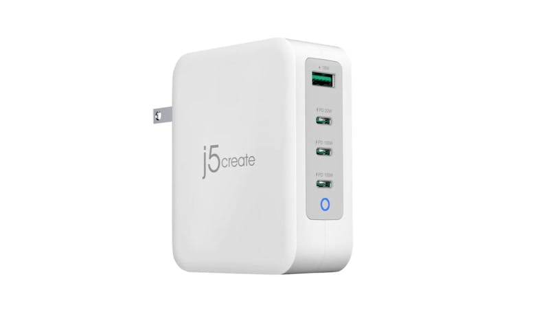 J5 Create 130W GaN USB-C® 4-Port Charger - White (JUP43130) J5 Create 130W GaN USB-C® 4-Port Charger - White (JUP43130)