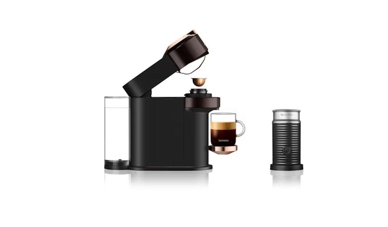 Nespresso Vertuo Next Coffee Machine Rich Brown and Aeroccino Milk Frother Premium Bundle