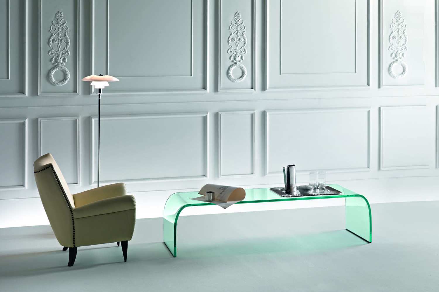 Ponte Curved Glass Coffee Table by Angelo Cortesi for Fiam ...