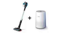 Philips Cordless Stick Vacuum Cleaner FC6728 with 800i Series Compact Air Purifier AC0850