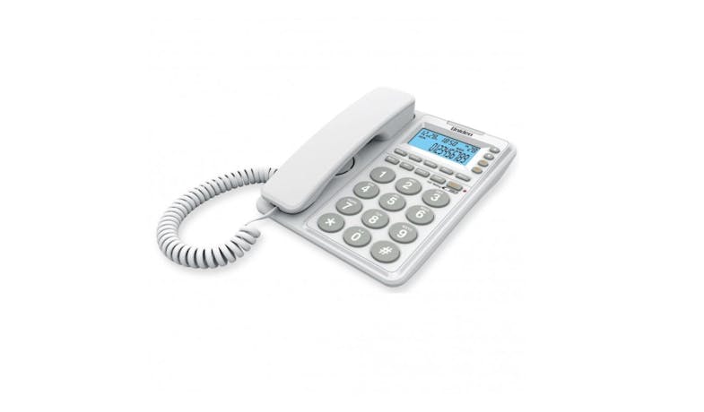 Uniden AT6411 Name and Number CID Phonebook LCD Backlit Speakerphone Corded White