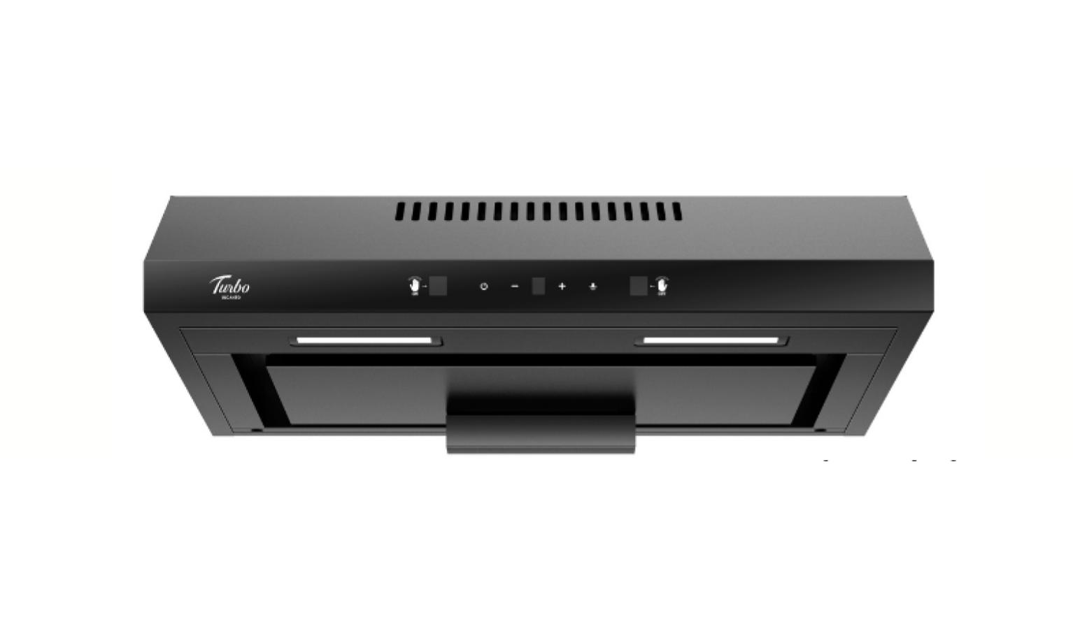 Turbo TA65-802-60BK Series 60cm Slimline Hood with Rectifier Oil Tray - Matt Black