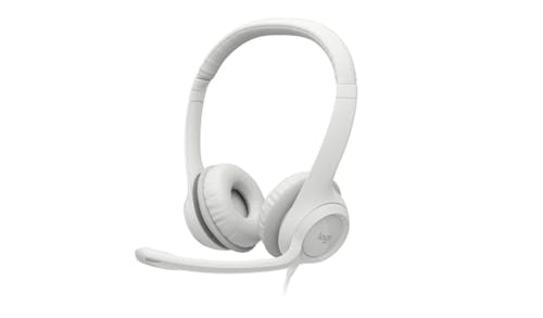 Logitech H390 Wired Headset USB with Noise Cancelling Microphone - White (981-001287)