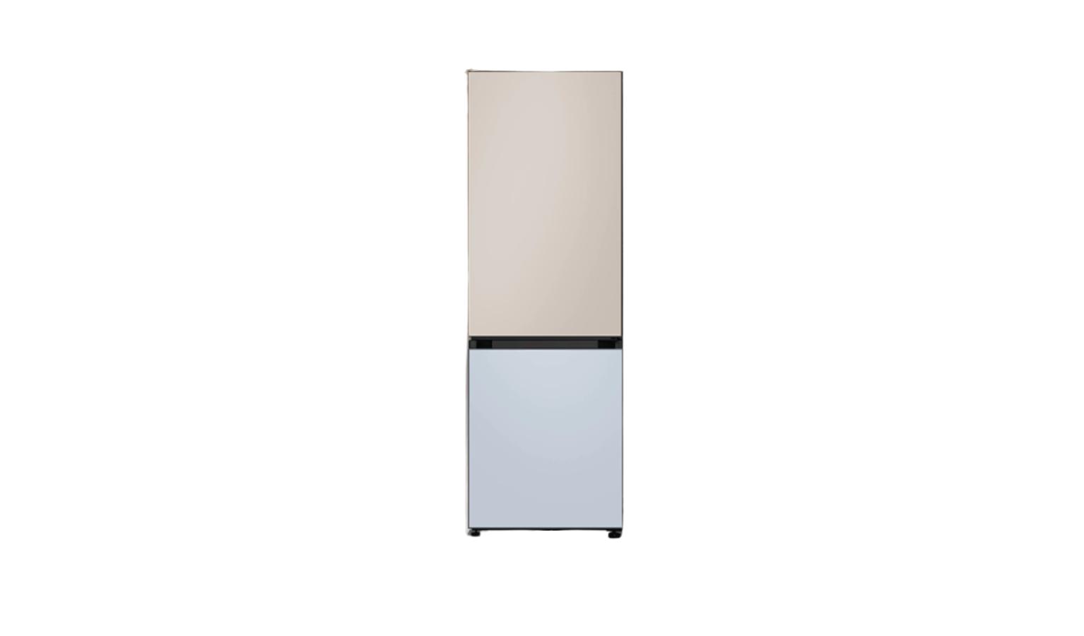 Samsung Bespoke F-33T339GG48GG 328L Bottom Mount Freezer 2-Door Refrigerator - Satin Beige + Satin Skyblue