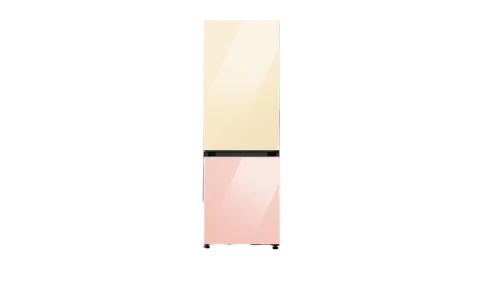 Samsung Bespoke F-33T318GG39GG 328L Bottom Mount Freezer 2-Door Refrigerator - Clean Vanilla + Satin Beige