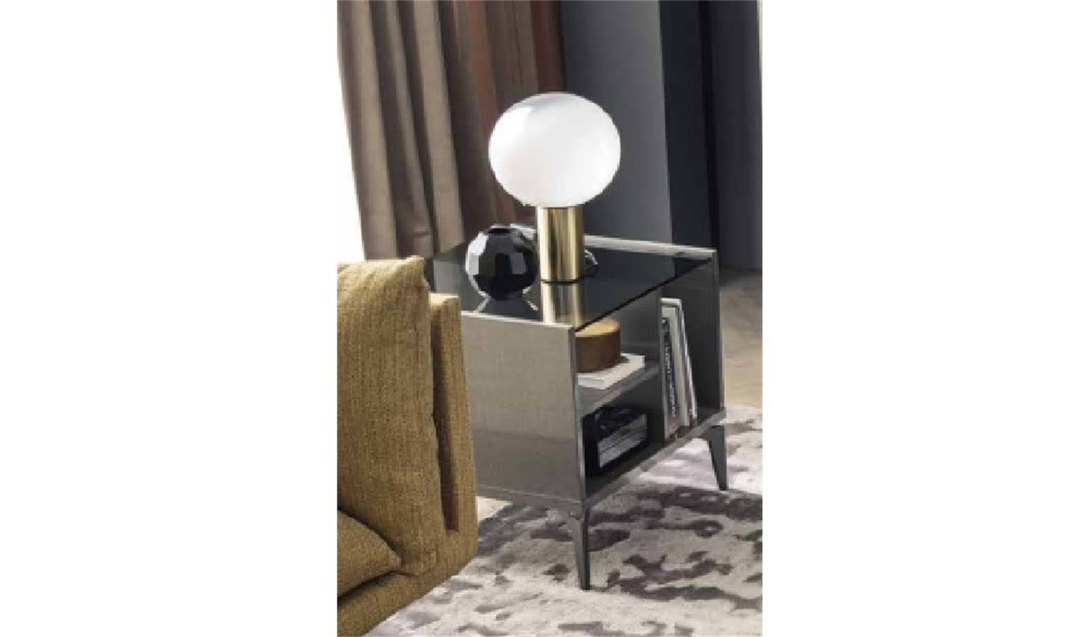 Alf Italia Graphite 56cm High Gloss Side Table