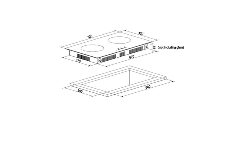 Turbo TIA800 73cm 2 Zones Induction Hob with Touch Control