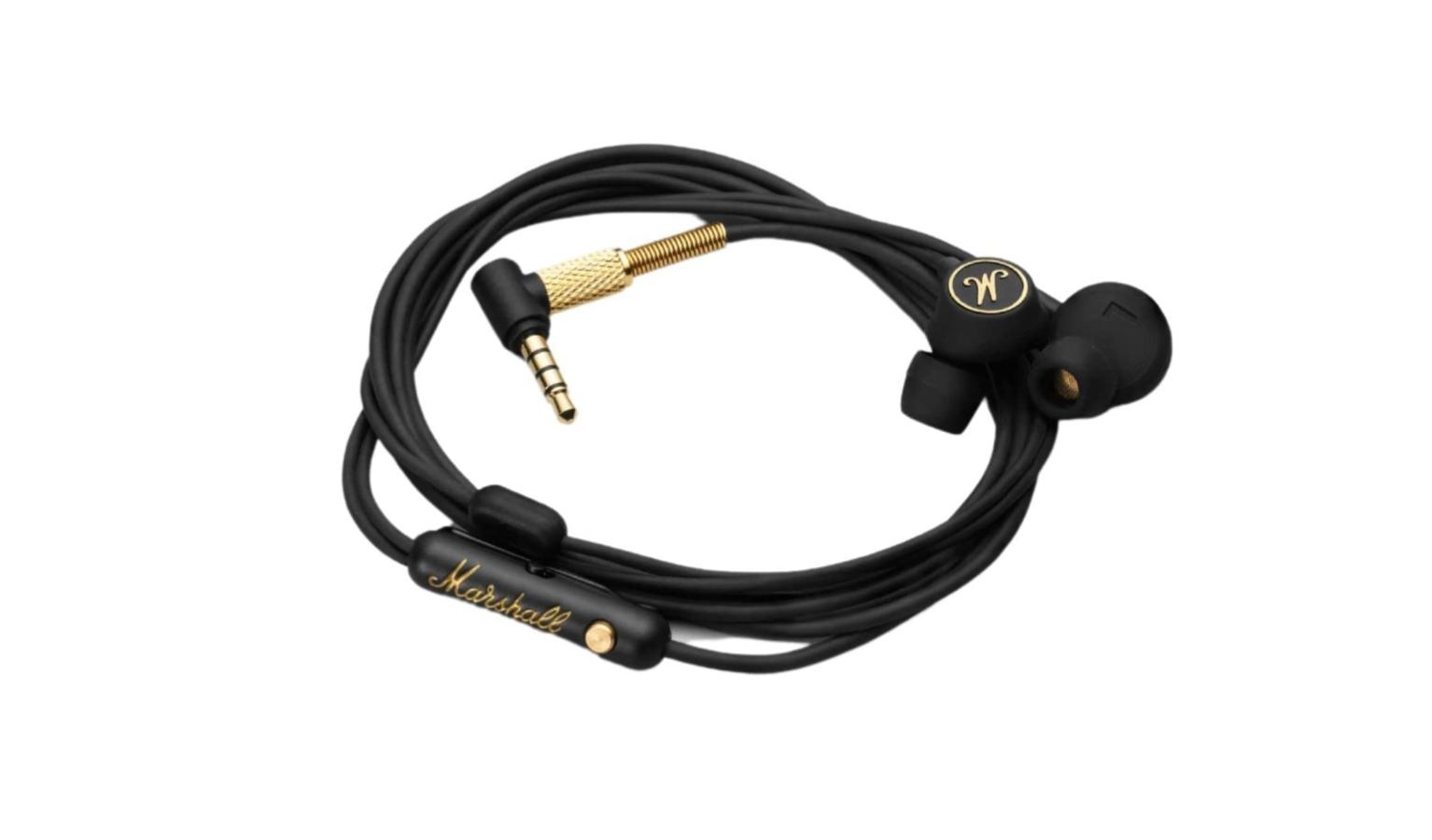 Marshall Mode EQ Wired InEar Headphones Black and Brass Harvey