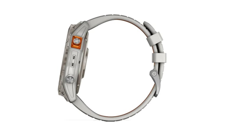 Garmin Fenix 7x Pro Sapphire Solar Smartwatch - Titanium Bezel/Pomelo Orange Two-Tone Silicone Strap 02778-64