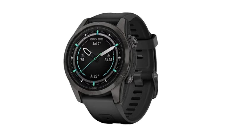 Garmin Epix Pro Gen 2 42mm Smartwatch - Graphite Gray DLC Titanium Bezel /Black Silicone Strap 02802-37