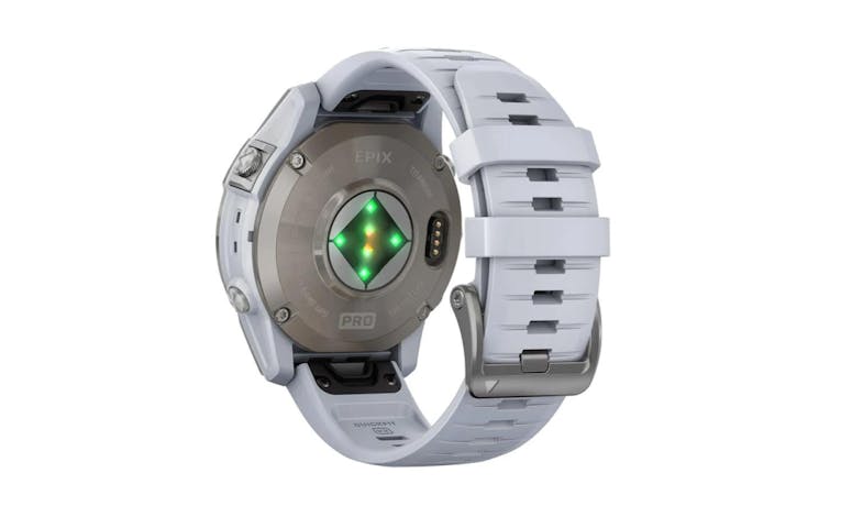 Garmin Epix Pro Gen 2 47mm Smartwatch - Sapphire Titanium with White Silicone Strap 02803-61