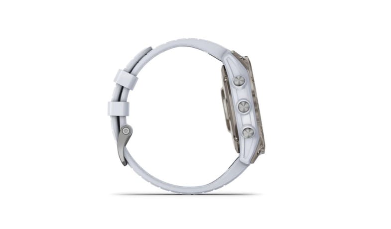Garmin Epix Pro Gen 2 47mm Smartwatch - Sapphire Titanium with White Silicone Strap 02803-61