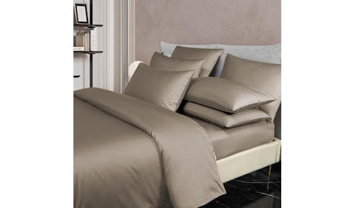 Canopy Strauss Fitted Sheet Set Queen - Taupe