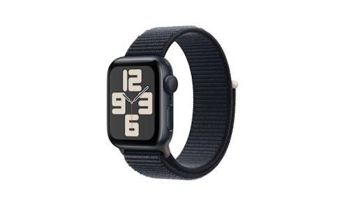 Apple Watch SE GPS 44mm Midnight Aluminum Case with Midnight Sport Loop - (MREA3)